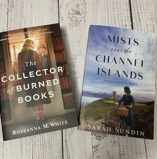 Covers of The Collector of Burned Books and Mists Over the Channel Islands.